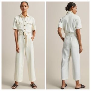 NWT. Massimo Dutti Ivory Jumpsuit. Size M.